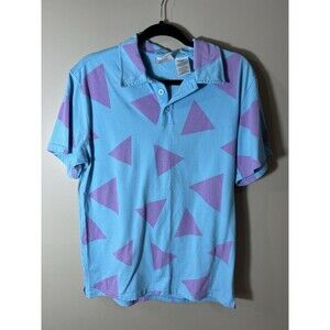 Rocko's Modern Life Polo Shirt Blue & Pink Short Sleeve Size Medium